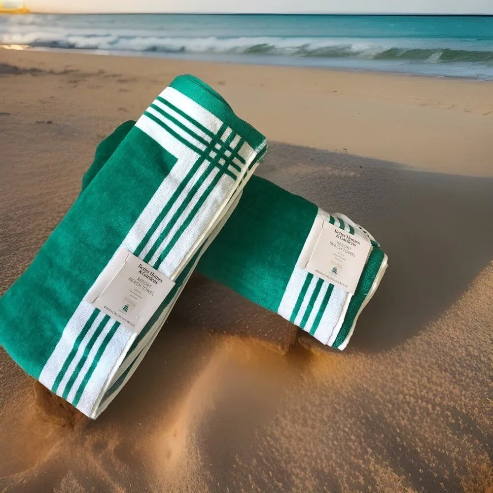 2 Pack Better Homes & Gardens Oversized‎ Resort Beach Towels 40×72 Cabana Stripe